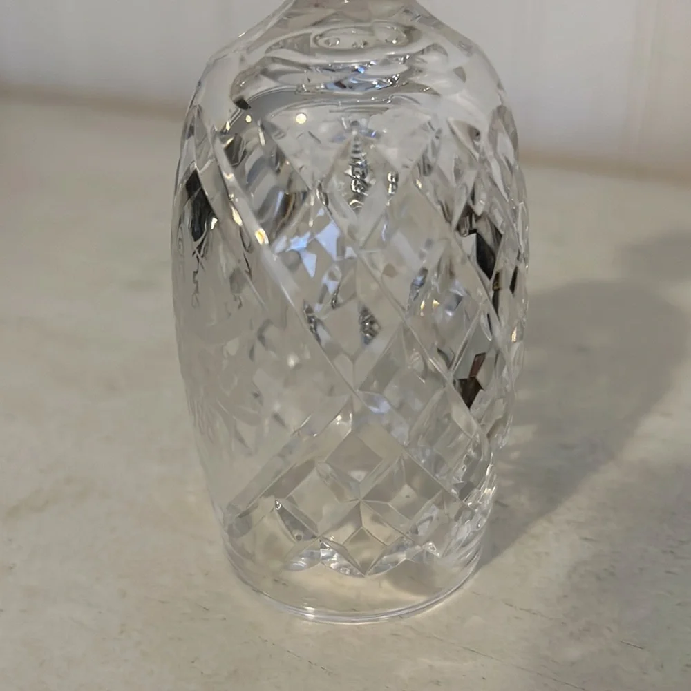 Waterford crystal 1988 Christmas etched holly wreath bell 5.5” x 2”